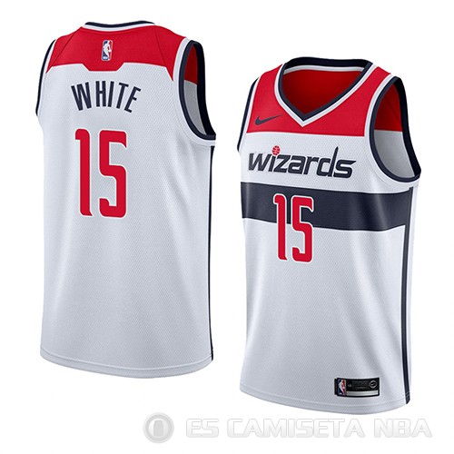 Camiseta Okaro White #15 Washington Wizards Association 2018 Blanco - Haga un click en la imagen para cerrar